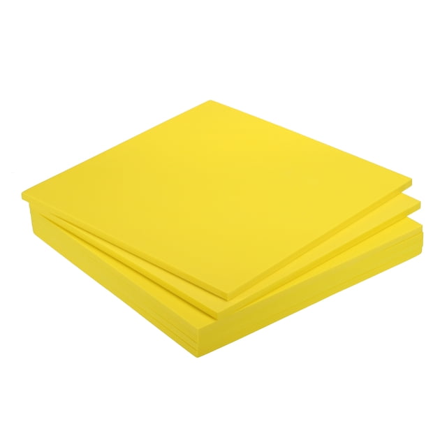 Unique Bargains EVA Foam Sheets Yellow 9.8 Inch x 9.8 Inch 7mm Thick Crafts Foam Sheets 6Pcs