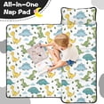 thumbnail image 4 of Green Dinosaurs Cacti Pattern Teens Toddler Nap Mat with Pillow, Sleeping Mat Bag for Preschool Daycare 50"x20", 4 of 6