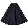 thumbnail image 3 of New Summer Arrivals SMihono Women 50s Vintage Polka Dot A Line Pleated Midi Skirt Floral Trendy Cocktail Swing Skirt High Waist Knee Length Flared Skirt Black 10, 3 of 3