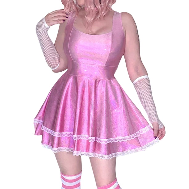 Txlixc Medias de mujer Vestido de club sin mangas Lentejuelas de cuello cuadrado / Arco iris / En forma de corazón / Vestido SIRENE Txlixc moda