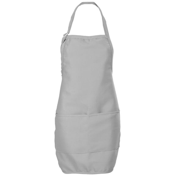 Unisex Butcher Full Width Apron with Long Ties, Adjustable Neck Strap, Grey