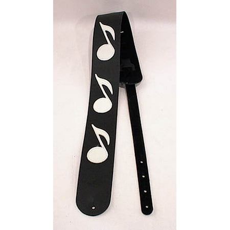 LM Stevie Ray Vaughn Leather Guitar Strap Black With White (Best Guitar Straps In The World)