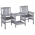 thumbnail image 4 of vidaXL Patio Bistro Set Table and Chairs Conversation Set Solid Acacia Wood, 4 of 6