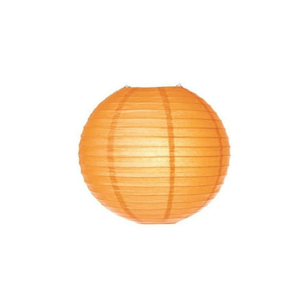 - Light Orange 6 Inch Round No Frills Parallel Ribbed Paper Lantern Set of 5