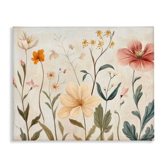 Stupell Industries Faint Florals Foliage Canvas Wall Art design by Petal Prints Design, 16 x 20