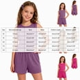 thumbnail image 4 of KPOPLK Girl's 2 Piece Outfits Summer Solid Color Linen Tank Top and Paperbag Waist Striped Shorts Set for 8 9 10 11 12Years(11 Years,Khaki), 4 of 7