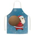 thumbnail image 2 of Christmas Apron Cartoon Christmas Pattern Strap Design Wear-Resistant Anti-oil Fadeless Dirt-resistant Washable Versatile Decorative Christmas Apron for Kitchen, 2 of 3