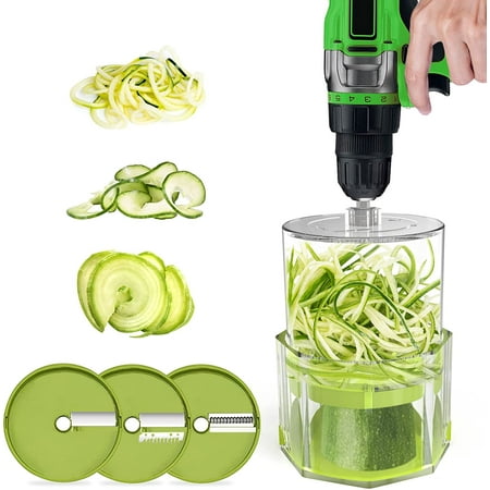 

TCJJ Vegetable Spiralizer Attachment for Drill Zucchini Pasta Noodle Spaghetti Maker Drill Bit Spiral Slicer Veggie Spiralizer Zoodles Maker Vegetable Slicer Zoodler Cutter(Drill Not Included)