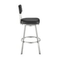thumbnail image 3 of Armen Living Indoor Jinab Swivel Bar Stool in Brushed Stainless Steel with White Faux Leather, 3 of 11