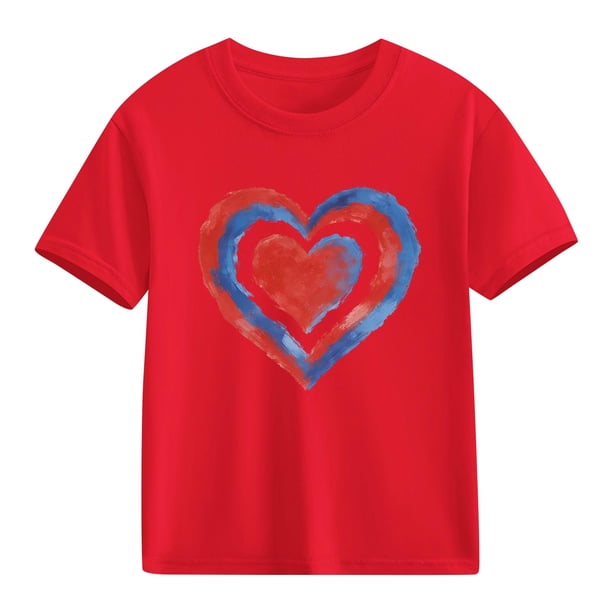 Blusas y camisas de manga corta con cuello redondo para niños y niñas, camisetas gráficas de manga corta, blusas con estampados bonitos para la temporada escolar.
