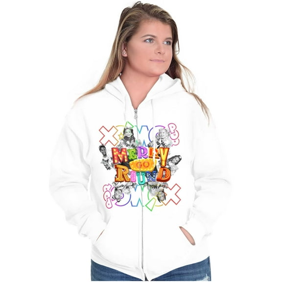 XOMG POP Merry Go Round Song Cover Women Plus Size Zipper Hoodie Brisco Brands 2X