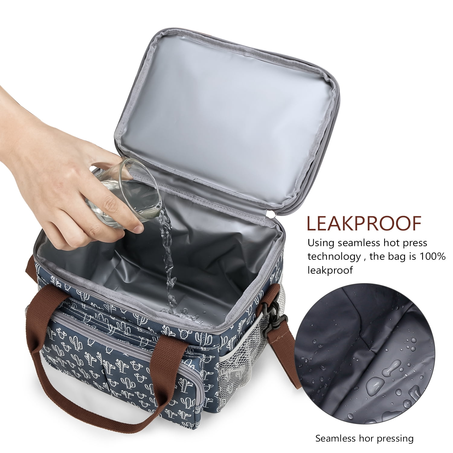 Lunch Bag for Women Men Double Deck Expandable Lunch Box,Large Lunch Bags,Leakproof Lunch Box Cooler Bag