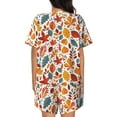 thumbnail image 6 of Haiem Autumn Leaves Pattern Pajama Set for Women 2 Piece Lounge Set Short Sleeve Tops and Shorts Soft Sleepwear-3X-Large, 6 of 7