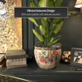 thumbnail image 5 of Red Lantern 14" Rose Medallion Porcelain Fishbowl Planter, 5 of 6
