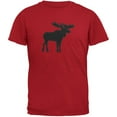 thumbnail image 1 of Moose T-Shirt pour Adulte Rouge à Fausse Couture, 1 of 1