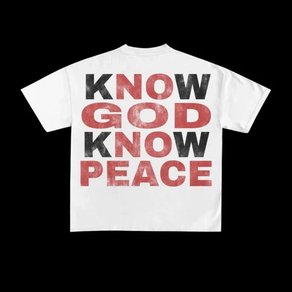 100% Cotton Know God Know Peace No God No Peace Inspirational Faith T-Shirt For Women Religious Graphic Tee Casual Cotton Crewneck Top Golf Gift T-Shirts For Men and Women
