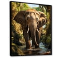 thumbnail image 2 of Designart "Encounter with Thai Elephants" Animals Floater Framed Canvas Wall Art, 2 of 7