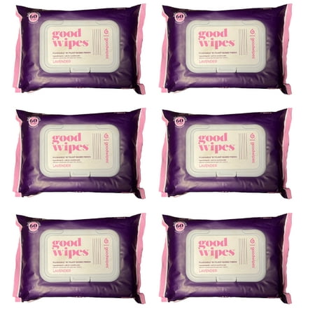 Goodwipes (6-Pack) Flushable & Biodegradable Wipes With Botanicals Lavender