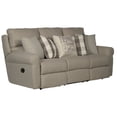 thumbnail image 3 of Catnapper Eastland Lay Flat Reclining Sofa in Gray Fabric with Accent Pillows, 3 of 14