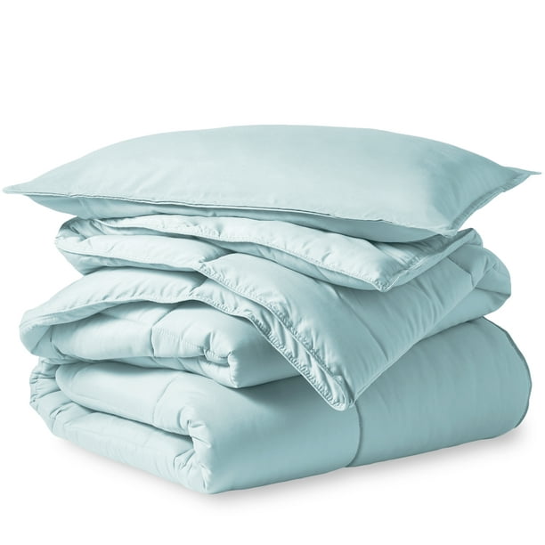 Bare Home Ultra Soft Goose Down, Light Blue Comforter Set Twin Xl