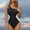 Black, variant on Bzhegqhd Womens Bathing Suits Tummy Control,Women Solid Color Sexy Backless Strap Bikini Swimsuit