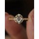 thumbnail image 1 of Creative 14k Gold & S925 Sterling Silver Flower Pattern Hollow Design Cat's Eye & Moonstone Gemstone Ring For Women, 1 of 5