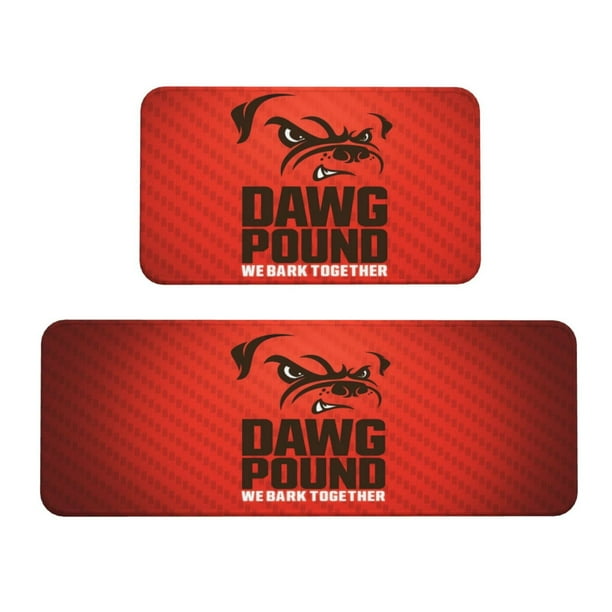 Juego de 2 alfombrillas de cocina de terciopelo de cristal con el logotipo del equipo de fútbol Browns, alfombrilla absorbente antideslizante para el hogar, el dormitorio y la cocina