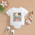 thumbnail image 2 of XDZJLR Baby Boy Girl Romper Girls' Haaiian Coconut Letter Print Bodysuit Short Sleeve Outfit White 12-18 Months, 2 of 8