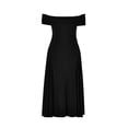 thumbnail image 5 of MIXUE Summer Dresses for Women Line Solid Color Sexy Strapless Backless Slim A Line Dress Activewear,Black,L, 5 of 5
