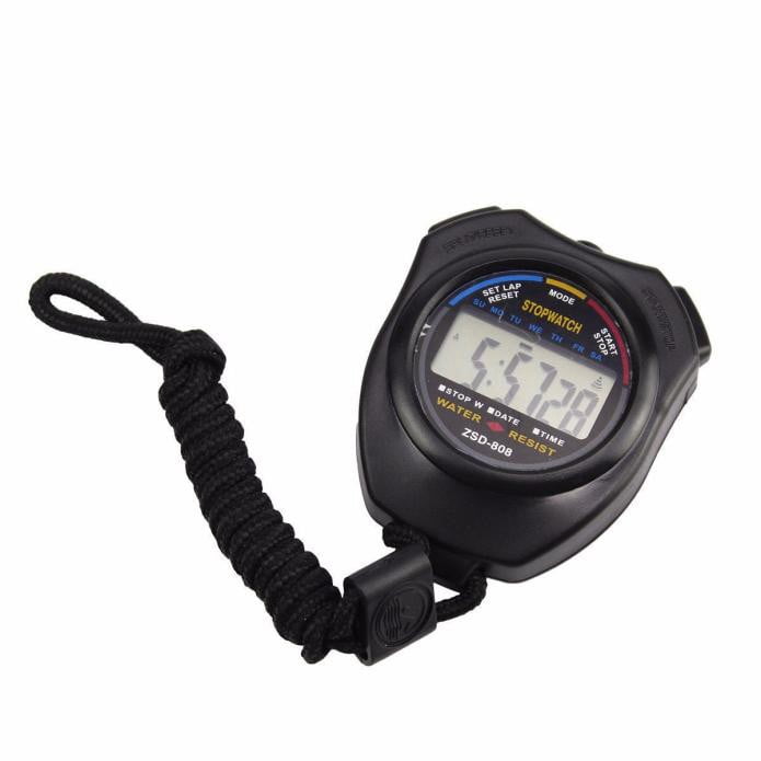 LCD Stopwatch Chronograph Timer Counter Sports Alarm Counter Waterproof Digital 