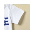 thumbnail image 6 of 2 Pieces Baby Boy Summer Outfits Set Letter Print Round Neck Short Sleeve Romper Casual Suspender Shorts, 6 of 9