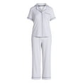 thumbnail image 6 of Joyspun Women's Dreamy Soft Collection Notch Collar Top and Capri Pants Pajama Set, 2-Piece, Sizes XS-3X, 6 of 6