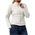 thumbnail image 2 of JOANKDMI Fleece Lined Jacket for Teen Girls 15-16 Thermal Warm Quilted Winter Lightweight Coat Stand Collar Long Sleeve Full Zipper Fall Cold Weather Outdoor Jackets, 2 of 9