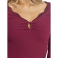 thumbnail image 5 of Mills by Millie Bobby Brown Women's Cut and Sew Henley Long Sleeve Top, Sizes XXS-XXXL, 5 of 9