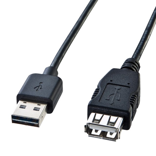 Sanwa Supply USB extension cable that can be inserted on both sides (AA female, 2m, black) KU-REN2
