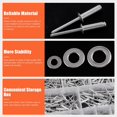 thumbnail image 3 of shiyou-560Pcs Silver Aluminum Pop Rivets Kit, 8 Size Blind Rivet Fasteners with 3 Size Backup Washers Assortment Kit for Aviation Automobile Furniture Use, 3 of 4