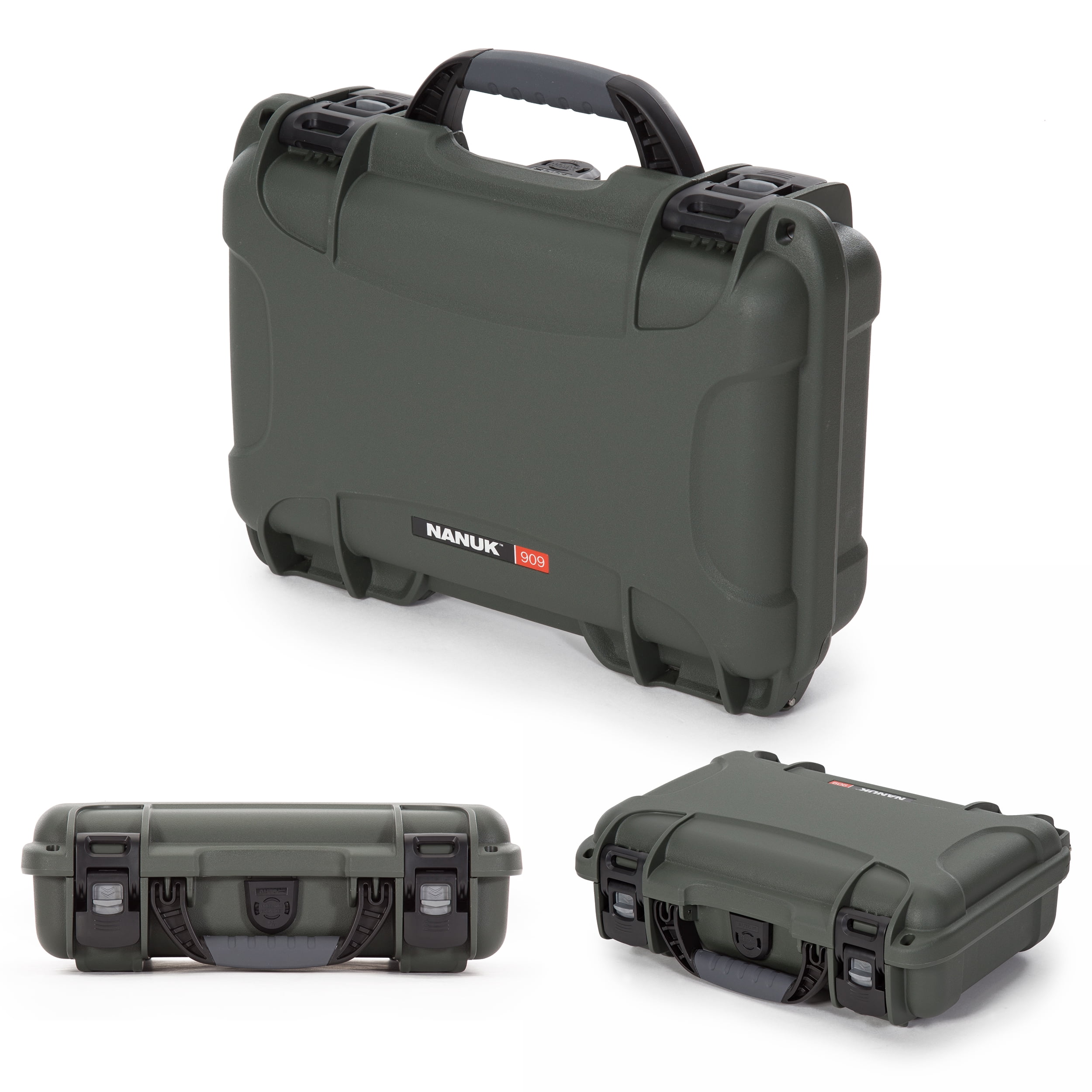 Nanuk 909 Waterproof Professional Pistol/Gun Case, Military Approved with Foam Insert - Olive