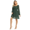 thumbnail image 4 of Newway Wave Point Dress Lantern Sleeve Dress Dress with Flounces Show Thin Small and Pure and Fresh Collect Waist The Collar, 4 of 8
