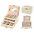 thumbnail image 3 of Lockable Jewelry Box, Jewelry Organizer with Mirror, Jewellery Storage Box, 3 of 4