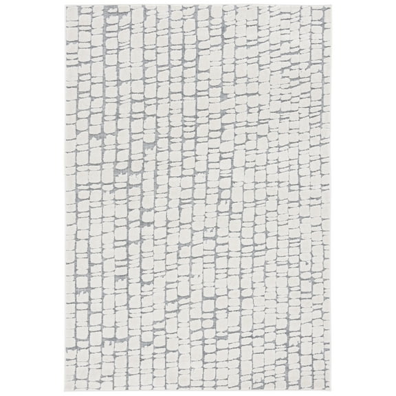 SAFAVIEH Cabana Tamsen Geometric Indoor/Outdoor Area Rug, Ivory/Grey, 8' x 10'