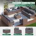 thumbnail image 2 of Clouddwell 11 Piece Patio Furniture Set Wicker Rattan Patio Conversation Set Outdoor Sectional Sofa Set with Coffee Table and Gray Cushions(Waterproof Cover Included), 2 of 6