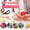 thumbnail image 1 of Cqxid Mouchoirs en Coton pour Enfants, Cousus à la Main, Petits, Imprimés Floraux, Rouges, 8 Pcs, 1 of 1