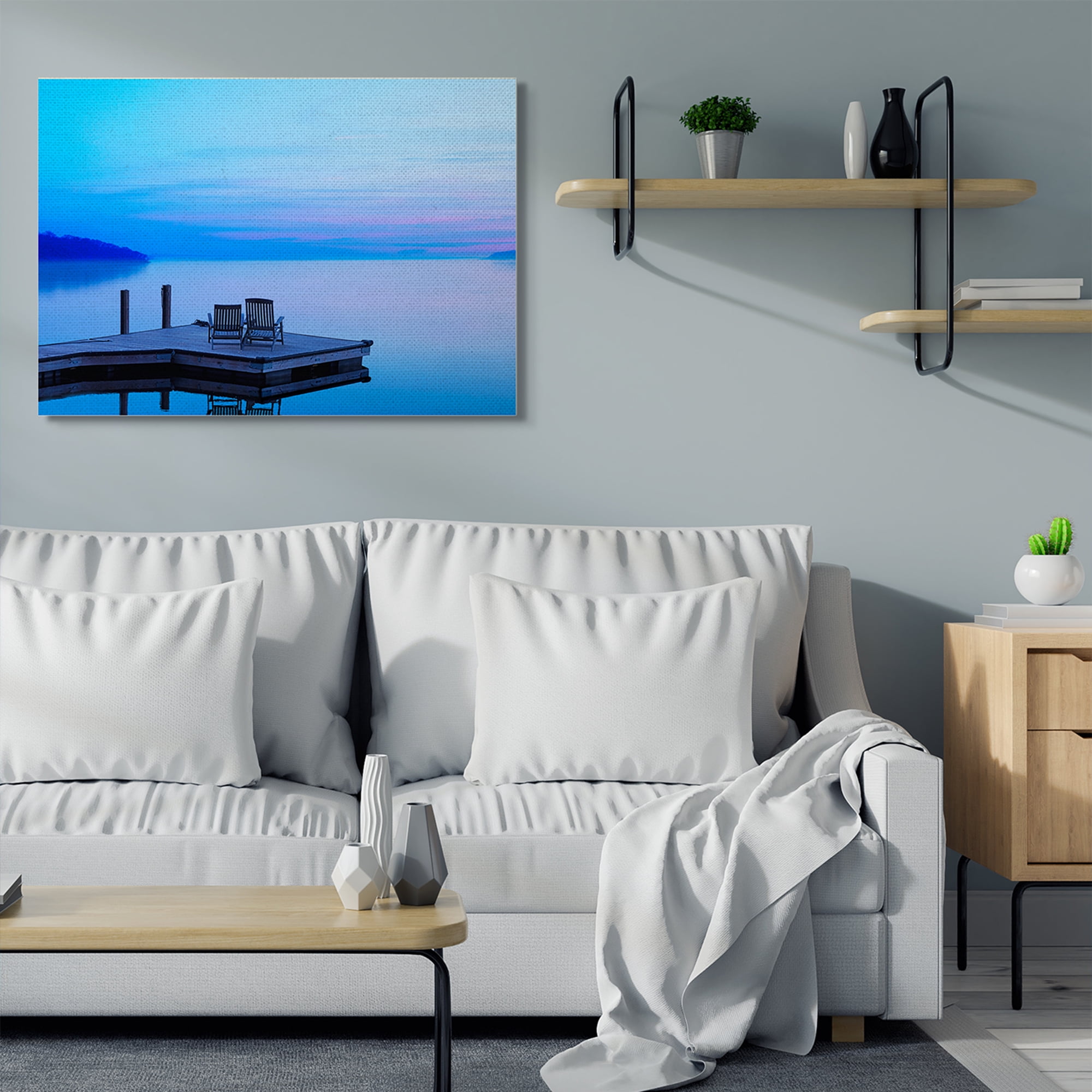 Stupell Industries Lake Landscape Purple Blue Photograph Canvas Wall Art by James McLoughlin
