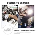 thumbnail image 2 of HEALEEP Ratchet Adapter Set 4Pcs for Repair and Car Modification with Hexagonal Head and Silver 1/4 3/8 1/2in, 2 of 8
