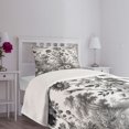 thumbnail image 3 of Ambesonne Grey Quilted Bedspread Set 2 Pcs, Monochrome Leafy Sunflowers, Twin Size, Dark Sepia Pearl, 3 of 4