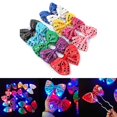 thumbnail image 2 of 10 piezas de pajarita de lentejuelas con luz Led, pajaritas ajustables para fiesta, 2 of 5