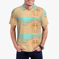 thumbnail image 2 of Balery Beach Footprint Printed Men’s Short Sleeve Polo Shirt, Midweight Men's Shirt,Golf Polo shirts -Medium, 2 of 8