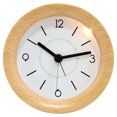 thumbnail image 3 of Reloj despertador de madera silencioso, reloj de mesa redondo, estilo nórdico Simple (batería no incluida), 3 of 8