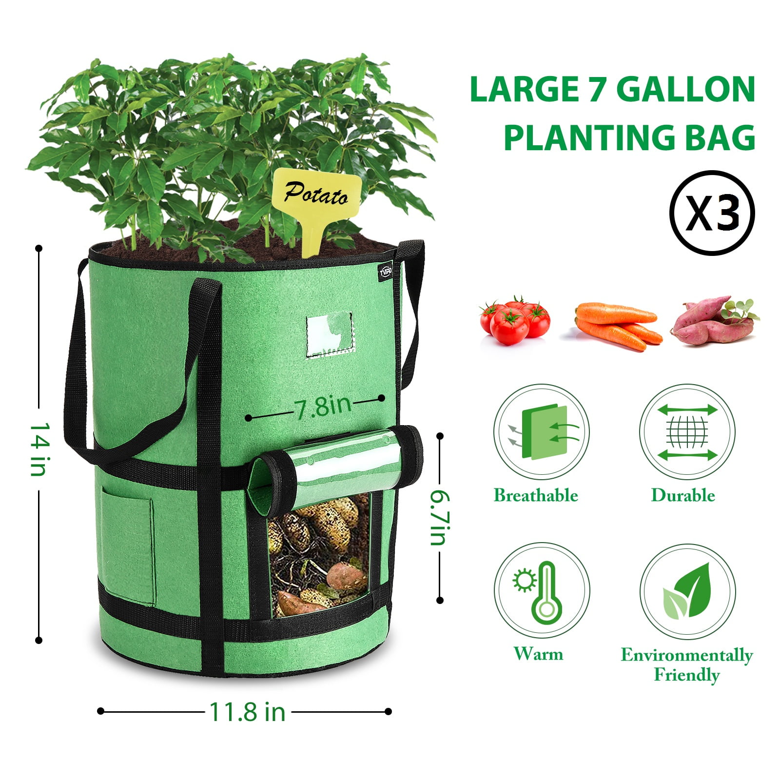 Garden Plant Grow Bag with Access Flap - GEEKYGET
