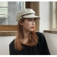 thumbnail image 4 of Women Yacht Captain Sailor Hat PU Newsboy Cabbie Baker Boy Peaked Beret Cap, 4 of 4
